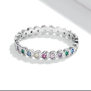 NWT Silver Multicolor Gemstone Ring